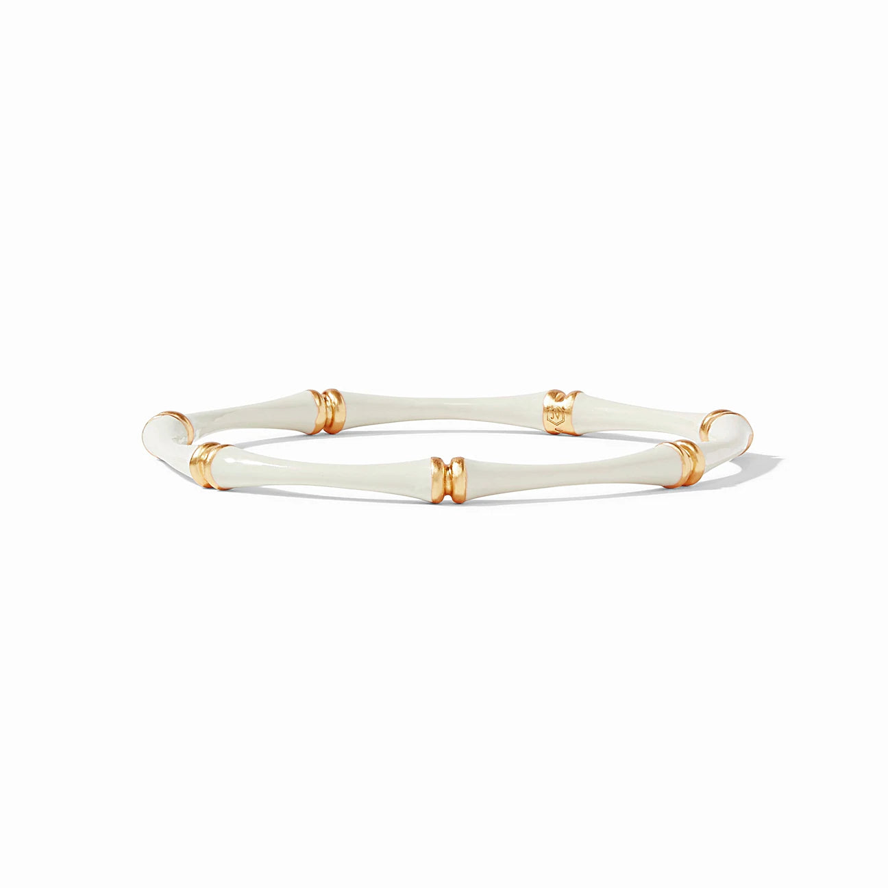 Julie Vos Julie Vos - Bamboo Bangle - Gold - Ivory Enamel available at The Good Life Boutique