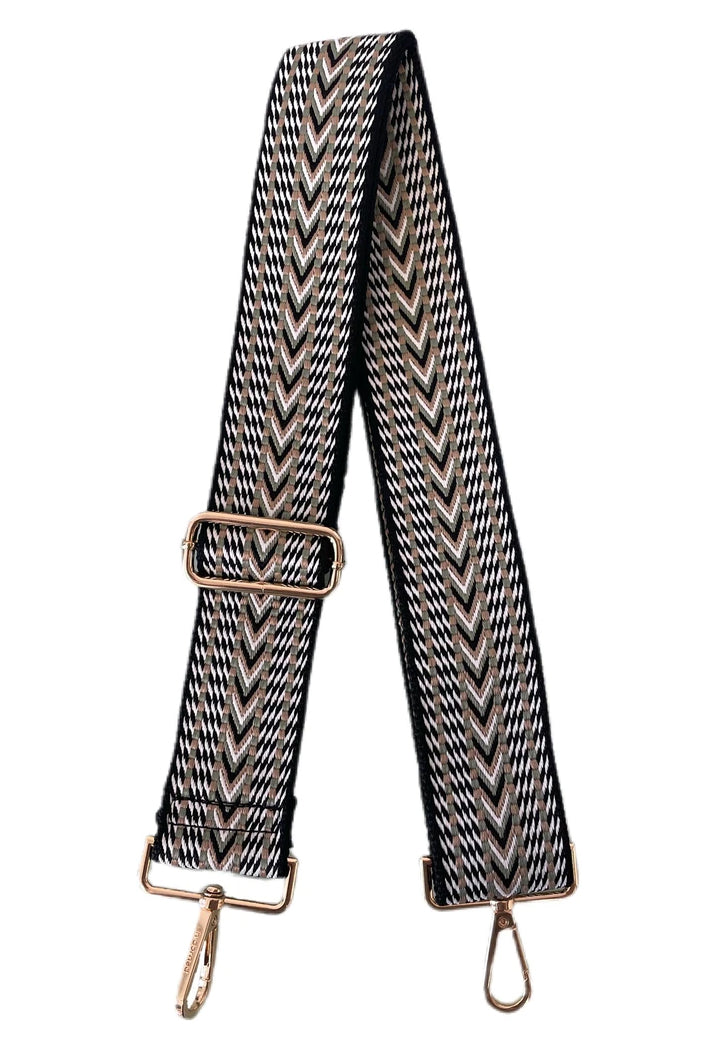 AHDORNED Black/White Woven 2" Adjustable Bag Strap available at The Good Life Boutique