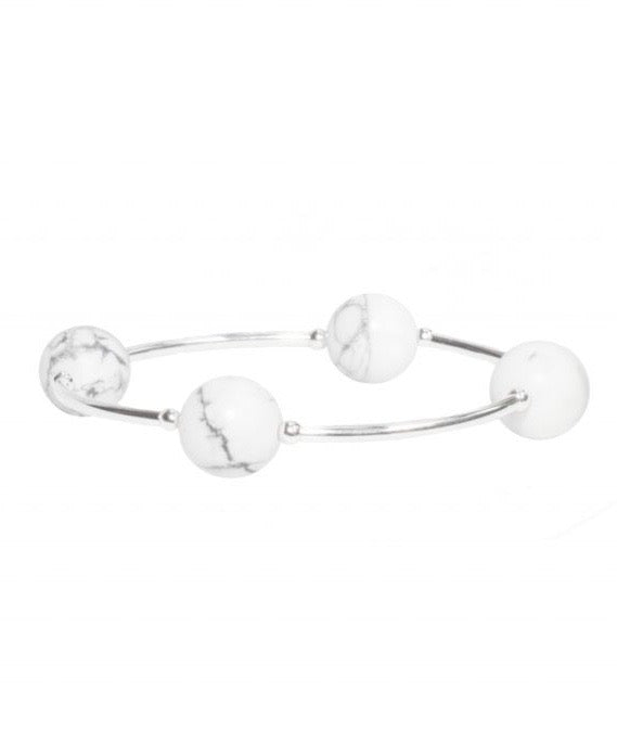 Made As Intended 12mm Howlite Blessing Bracelet available at The Good Life Boutique