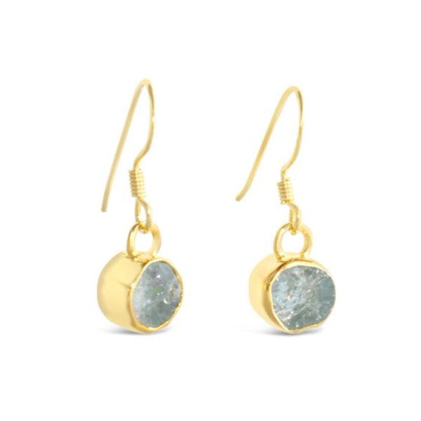 Dune Jewelry Dune Jewelry - Blue Lagoon  Aquamarine Drop Earrings By Camille Kostek 14K Gold Vermeil available at The Good Life Boutique