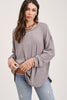 La Miel Soft And Lightweight Waffle Weave Basic Top - Mocha available at The Good Life Boutique