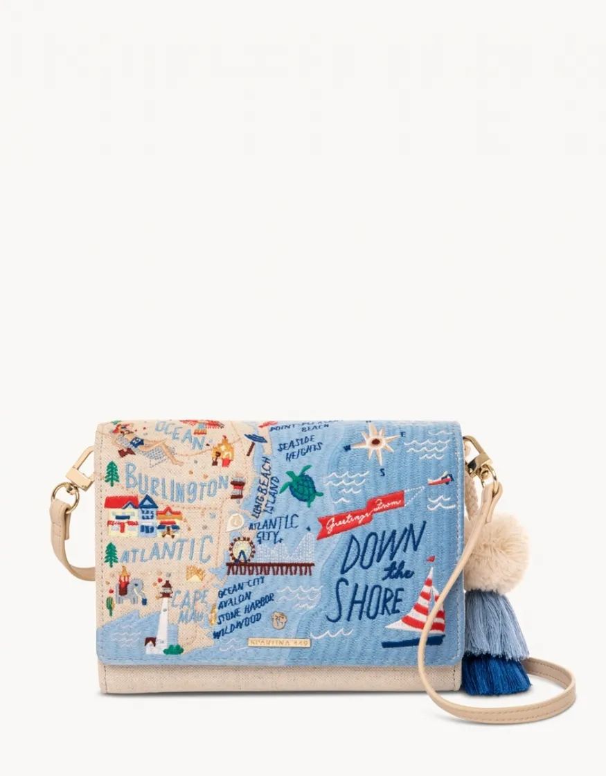Spartina Spartina Down The Shore Embroidered Convertible Crossbody available at The Good Life Boutique