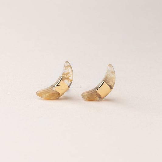Scout Curated Wears Scout Curated Wears - Crescent Moon Stud - Citrine/Gold available at The Good Life Boutique