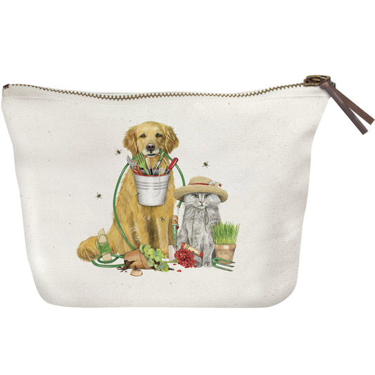 Mary Lake-Thompson Ltd. Garden Cat And Dog Canvas Pouch available at The Good Life Boutique