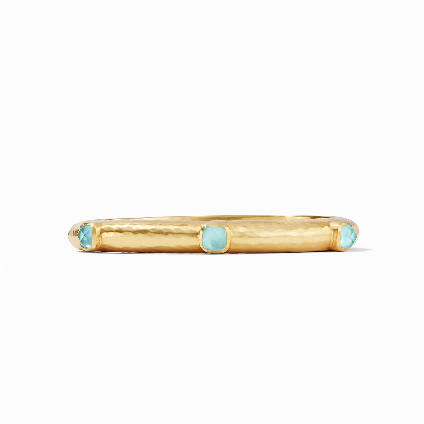 Julie Vos Julie Vos - Catalina Hinge Bangle Bracelet Gold - Iridescent Bahamian Blue available at The Good Life Boutique
