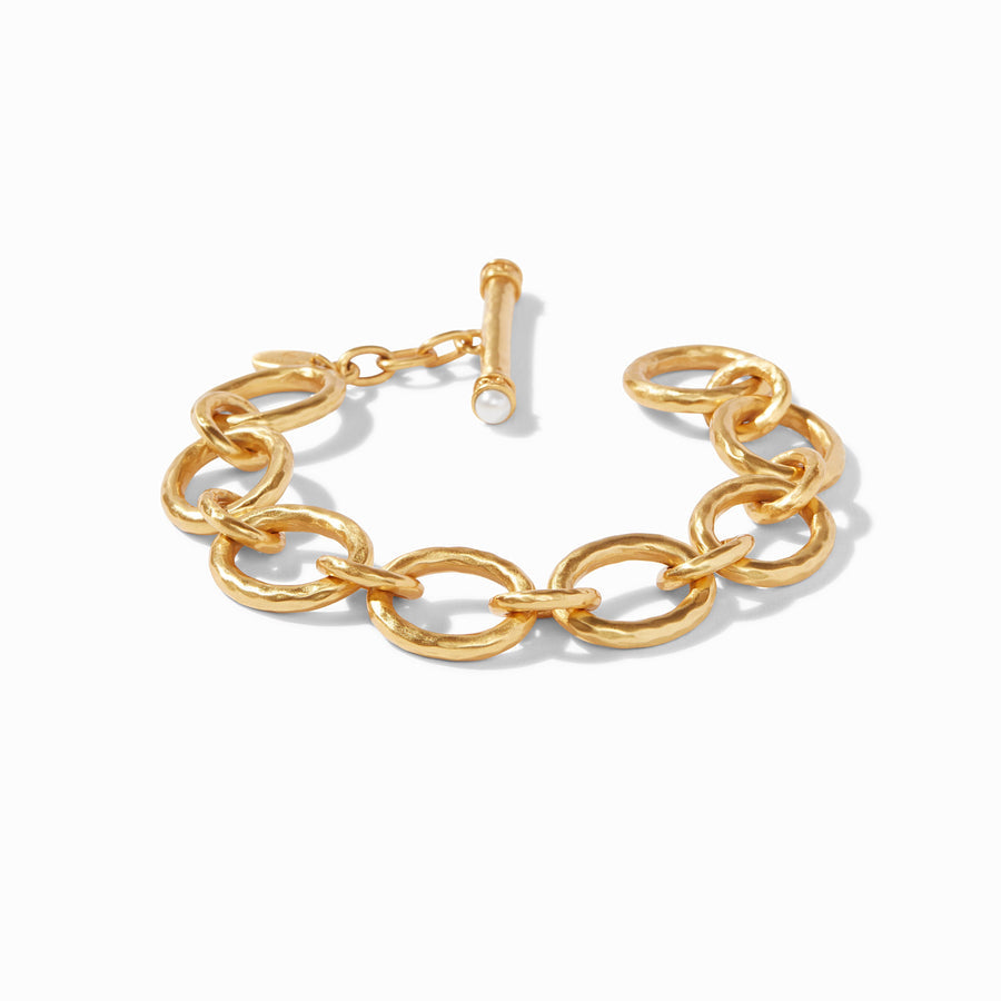 Julie Vos Julie Vos - Catalina Demi Link Bracelet Gold with Pearls on Toggle available at The Good Life Boutique