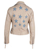 Mauritius Mauritius - Christy RF Woman's Leather Jacket - OffWhite/Denim available at The Good Life Boutique