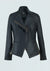 Clara Sun Woo Clara Sunwoo Classic Liquid "Leather" Jacket With Hem Zip Details - Black available at The Good Life Boutique