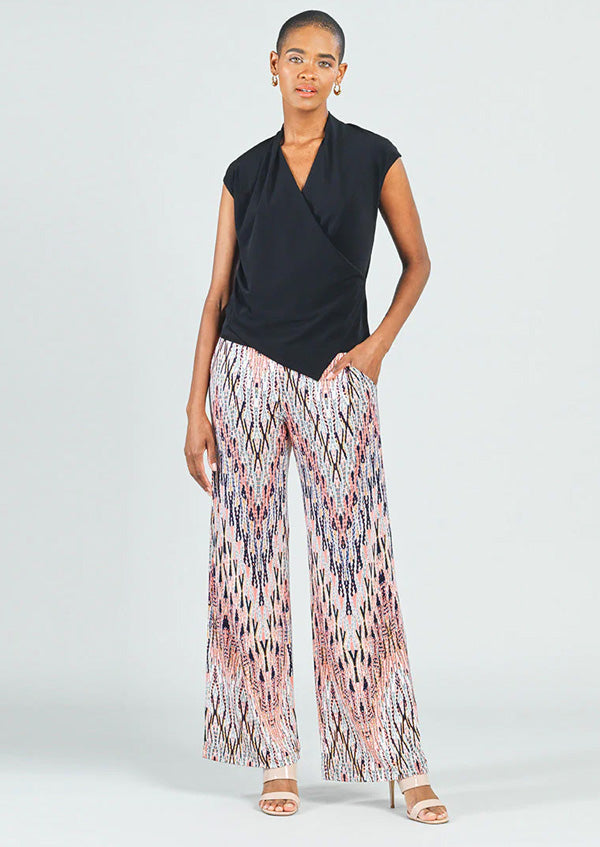 Clara Sunwoo Clara Sunwoo - Cross Over Faux Wrap Top - Solid Black available at The Good Life Boutique