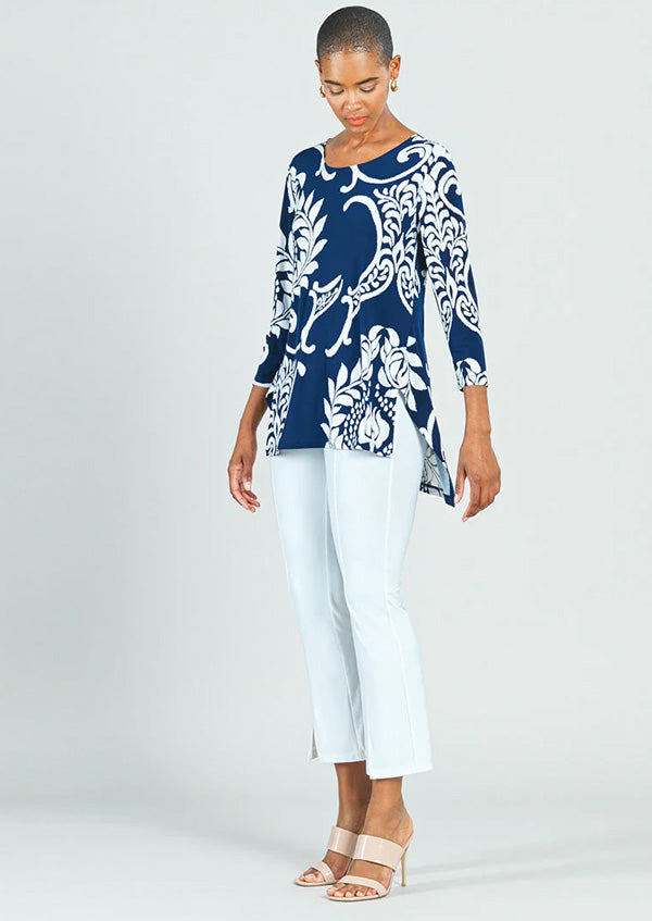 Clara Sun Woo Clara Sunwoo Parachute Hem Tunic Paisley Print -  Navy/White available at The Good Life Boutique