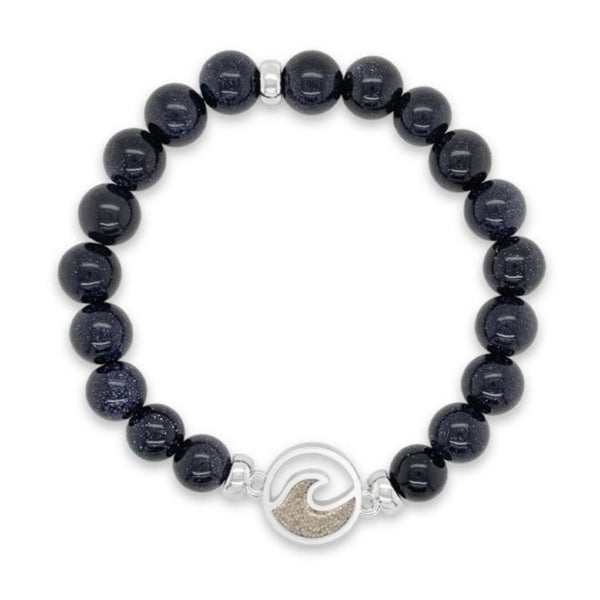 Dune Jewelry Dune Jewelry - Cresting Wave Beaded Bracelet - Blue Sandstone - LBI Sand available at The Good Life Boutique