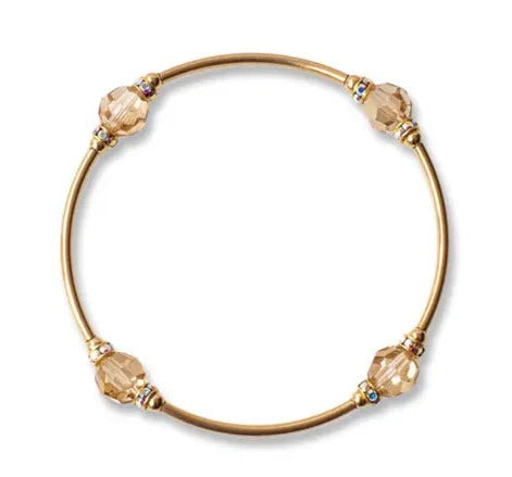 Made As Intended 8mm Crystal Gold Filled Blessing Bracelet With Golden Shadow available at The Good Life Boutique