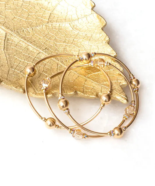 Made As Intended 8mm Crystal Gold Filled Blessing Bracelet With Golden Shadow available at The Good Life Boutique