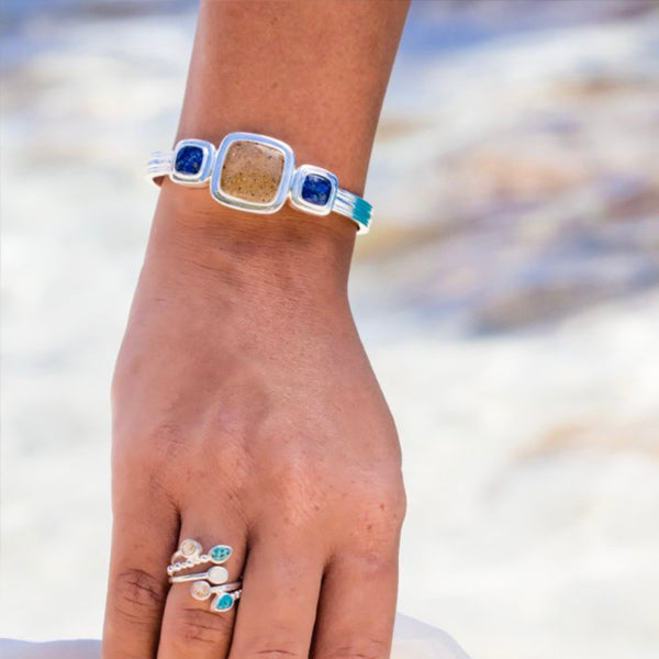 Dune Jewelry Dune Jewelry - Cushion Cut Nautical Cuff Bracelet available at The Good Life Boutique