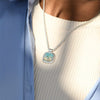 Dune Jewelry Dune Jewelry - Cushion Cut Nautical Necklace - Turq Gradient available at The Good Life Boutique