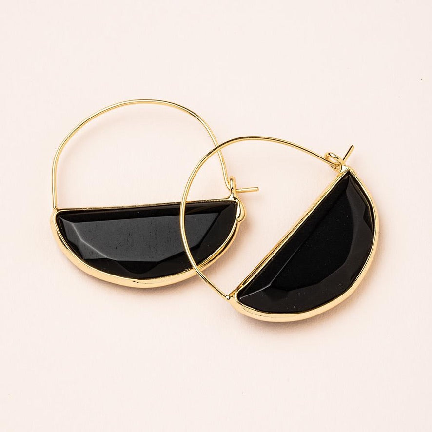 Scout Curated Wears Scout Curated Wears - Stone Prism Hoop - Black Spinal/Gold available at The Good Life Boutique
