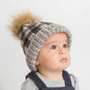 Huggalugs Grey Buffalo Check Pom Pom Beanie Hat available at The Good Life Boutique