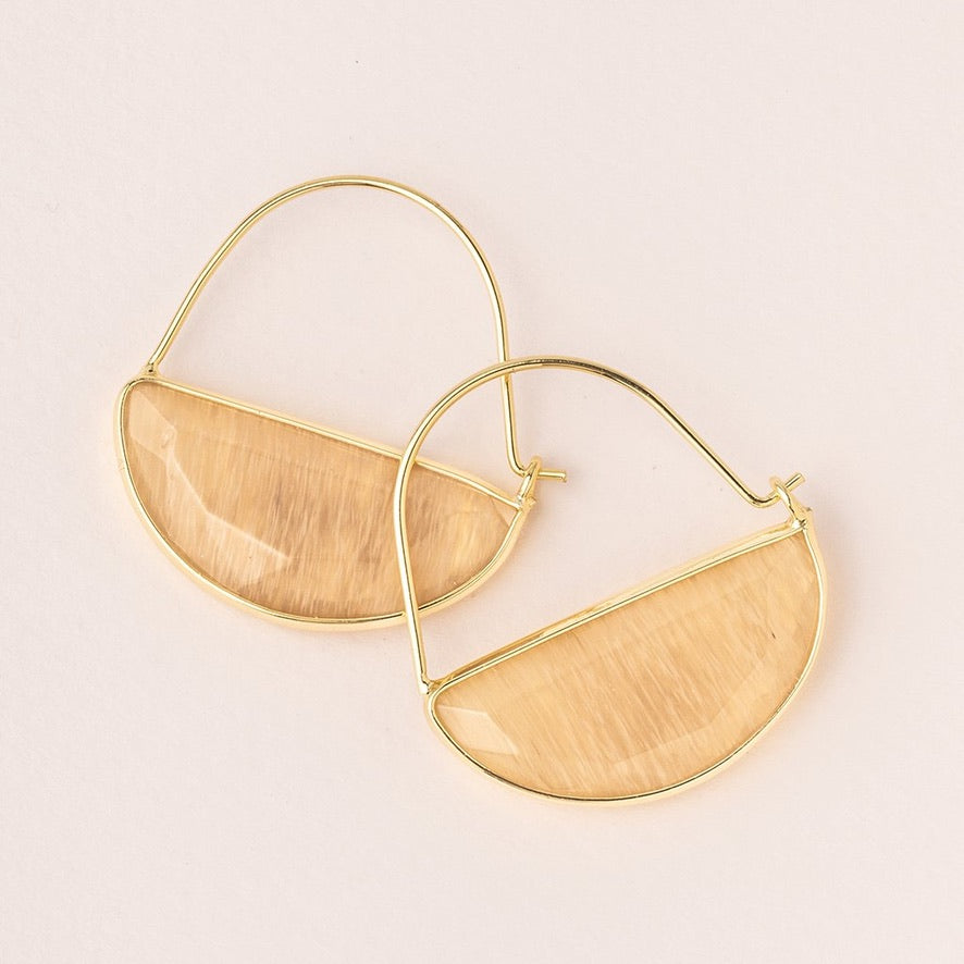 Scout Curated Wears Scout Curated Wears - Stone Prism Hoop - Citrine/Gold available at The Good Life Boutique