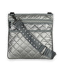 Haute Shore LTD Haute Shore - Quilted Leatherette Puffer Crossbody - Gunmetal Studded Strap available at The Good Life Boutique