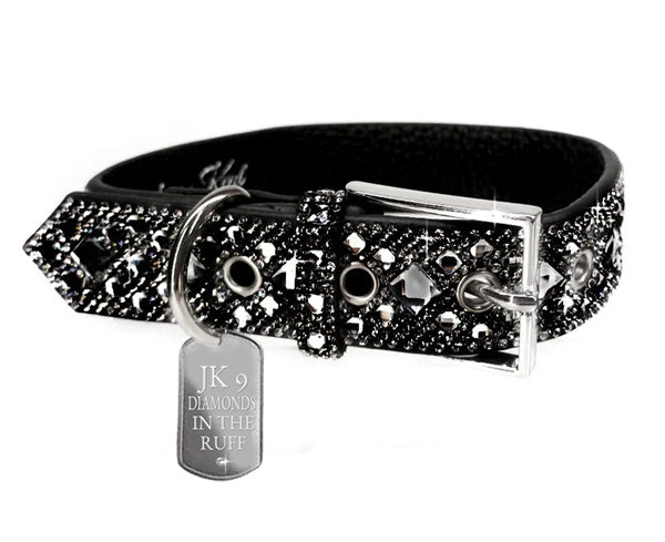 JacquelineKent Jacqueline Kent - Dog Collar Diamonds In The Ruff - Black available at The Good Life Boutique
