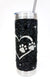 JacquelineKent Jacqueline Kent - 20oz. Tumbler Diamonds In The Ruff - Black With Silver Paws available at The Good Life Boutique
