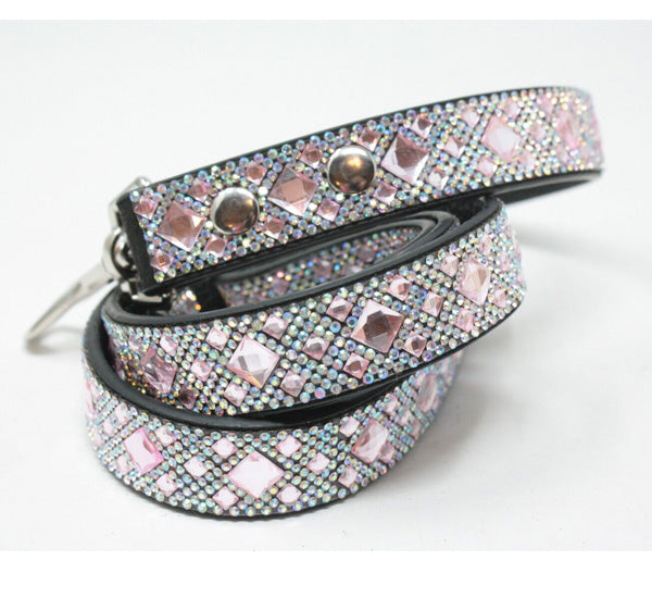 JacquelineKent Jacqueline Kent - Dog Leash Diamonds In The Ruff 42" - Pink Diamonds available at The Good Life Boutique