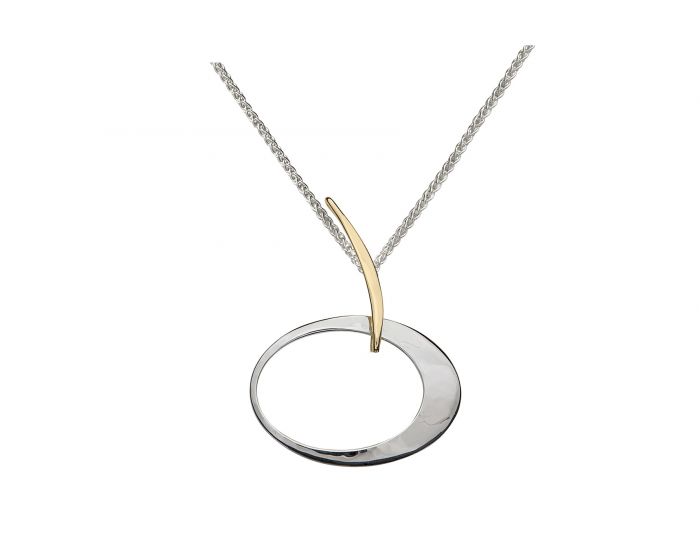 Ed Levin E.L. Designs (Formerly Ed Levin) - Elliptical Elegance - Pendant SS/14K 18" Chain available at The Good Life Boutique