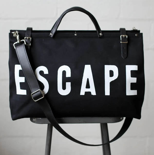 Forestbound Escape Canvas Utility Bag - Black - With Shoulder Strap available at The Good Life Boutique