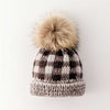 Huggalugs Grey Buffalo Check Pom Pom Beanie Hat available at The Good Life Boutique