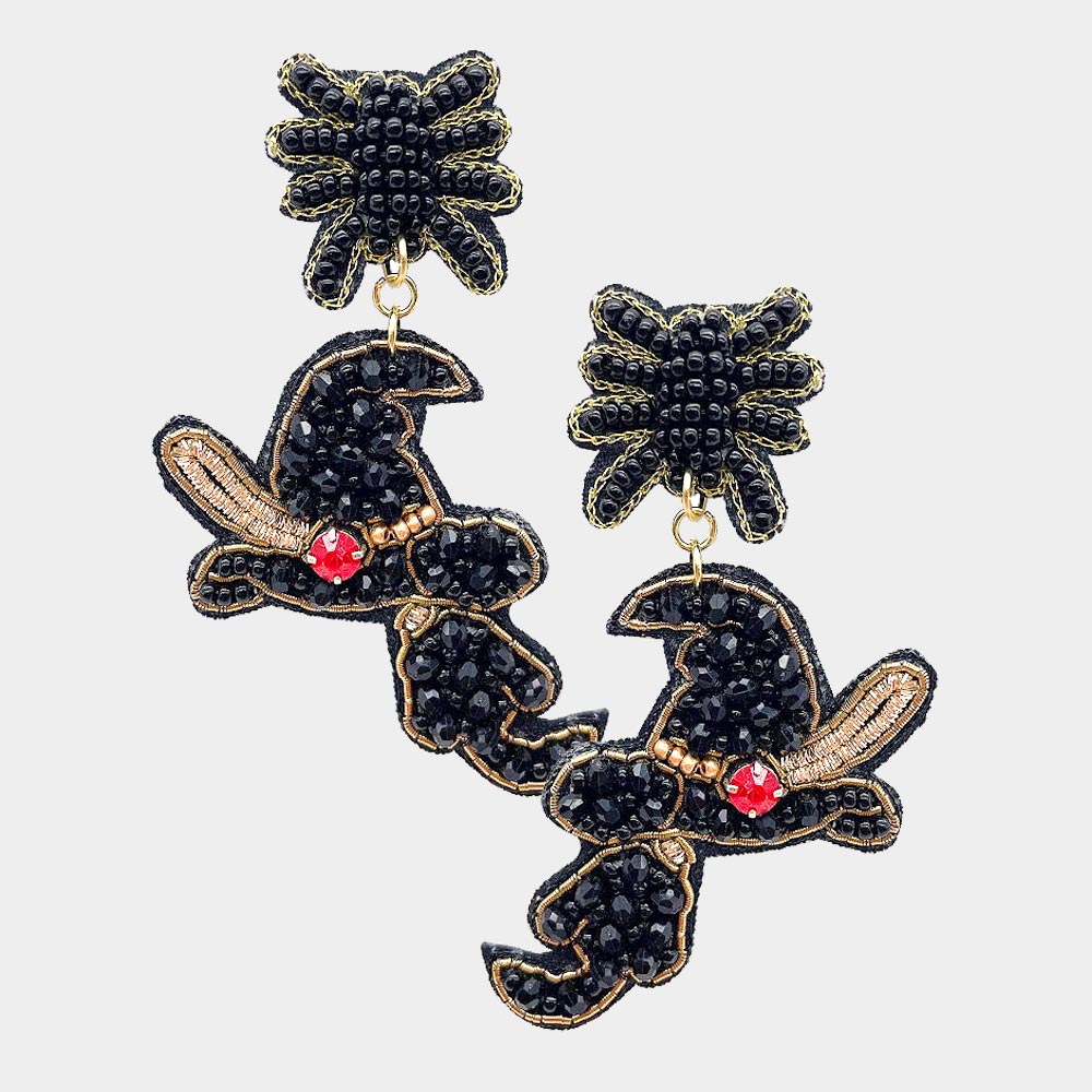 Wona Trading Inc. Witch Hat Beaded Halloween Earrings available at The Good Life Boutique