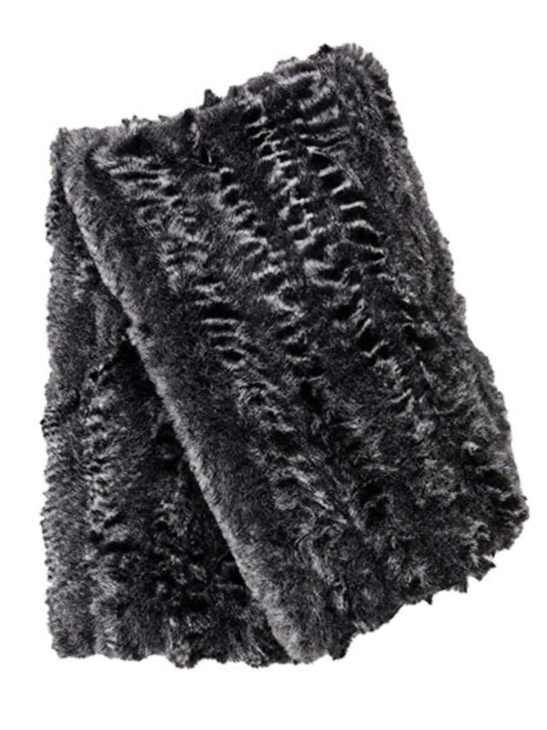 Pandemonium Fingerless Gloves - Cuddly Faux Fur In Black With Rattle And Shake available at The Good Life Boutique