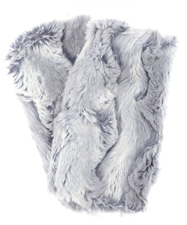 Pandemonium Fingerless Gloves Short - Cuddly Fur In Ivory With Winter River available at The Good Life Boutique