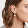Julie Vos Julie Vos - Fleur-de-Lis Hoop & Charm Earring Gold available at The Good Life Boutique