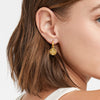 Julie Vos Julie Vos - Fleur-de-Lis Hoop & Charm Earring Gold available at The Good Life Boutique