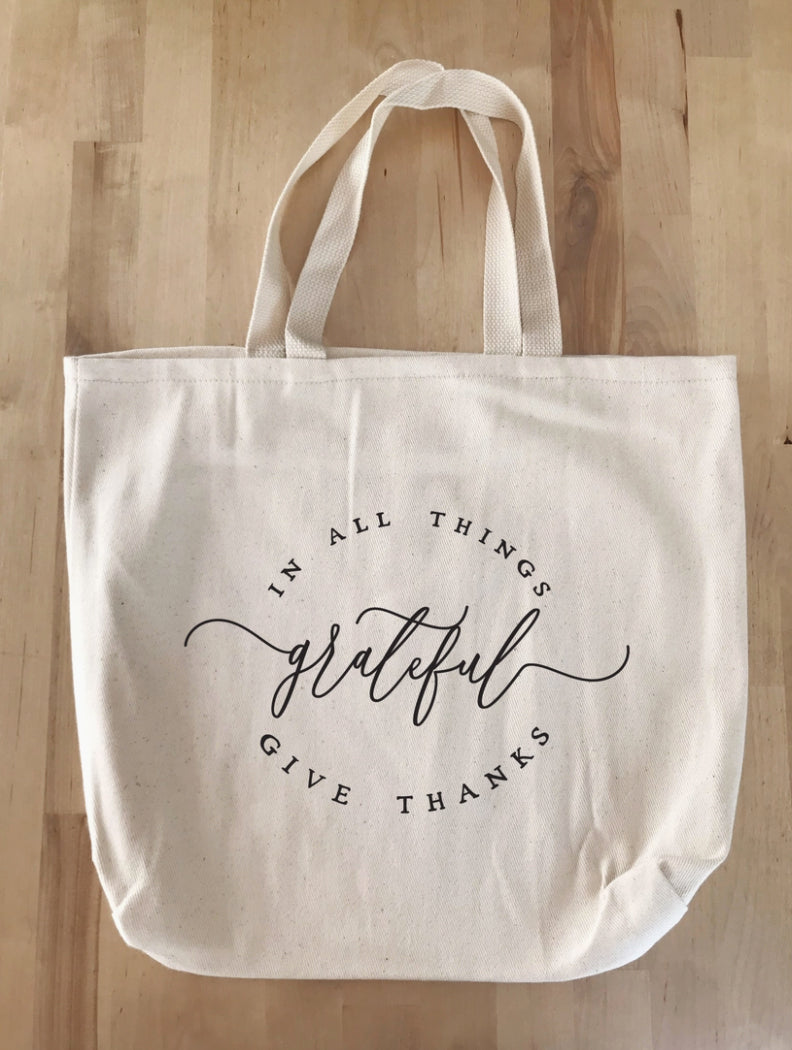 Thankful Tote Bag Inspirational Gift Bag Shopping Bag 