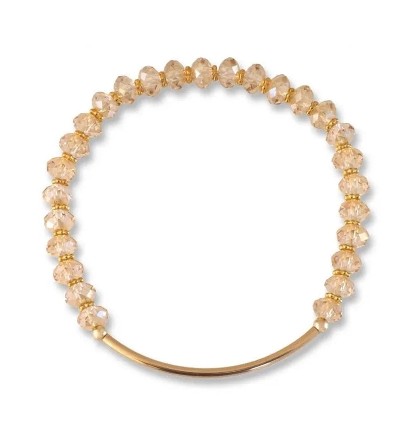 Made As Intended Sorriso In Golden Shadow Crystal and Gold Blessing Bracelet- 7.5" available at The Good Life Boutique