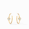 Julie Vos Julie Vos - Heart Hoop Earring Gold Mother Of Pearl - Medium available at The Good Life Boutique