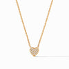 Julie Vos Julie Vos - Heart Pave Gold Demi Delicate Necklace - CZs available at The Good Life Boutique