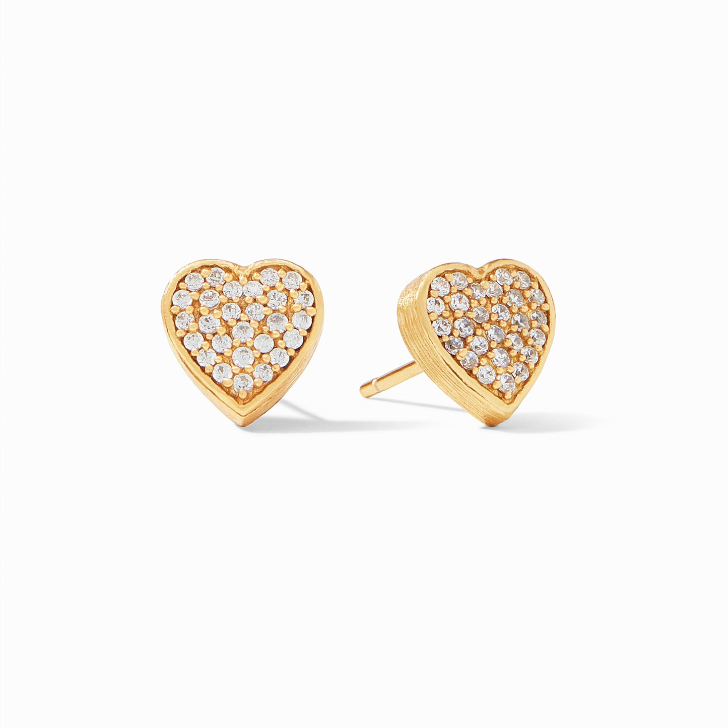 Julie Vos Julie Vos - Heart Pave Stud Earring Gold - CZs available at The Good Life Boutique