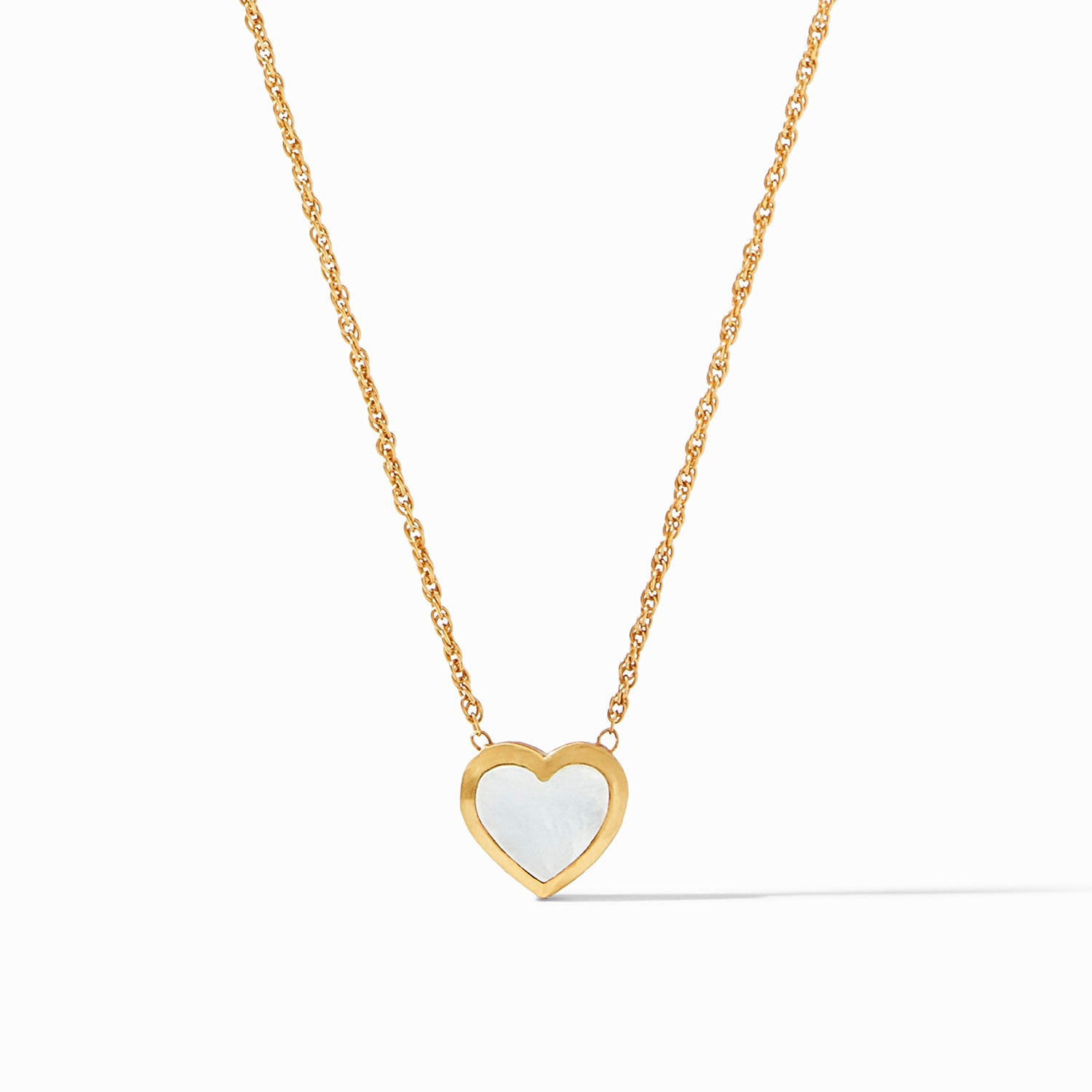 Julie Vos Julie Vos - Heart Solitaire Gold Necklace - Mother of Pearl available at The Good Life Boutique