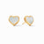 Julie Vos Julie Vos - Heart Stud Earring Gold - Mother of Pearl available at The Good Life Boutique