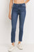 Just Black Denim High Rise Slim Straight With Detail - Dark Denim available at The Good Life Boutique