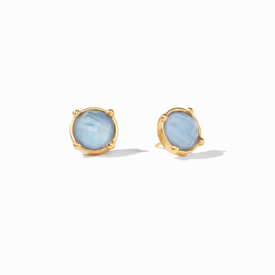 Julie Vos Julie Vos - Honey Stud Earring Gold - Iridescent Chalcedony available at The Good Life Boutique