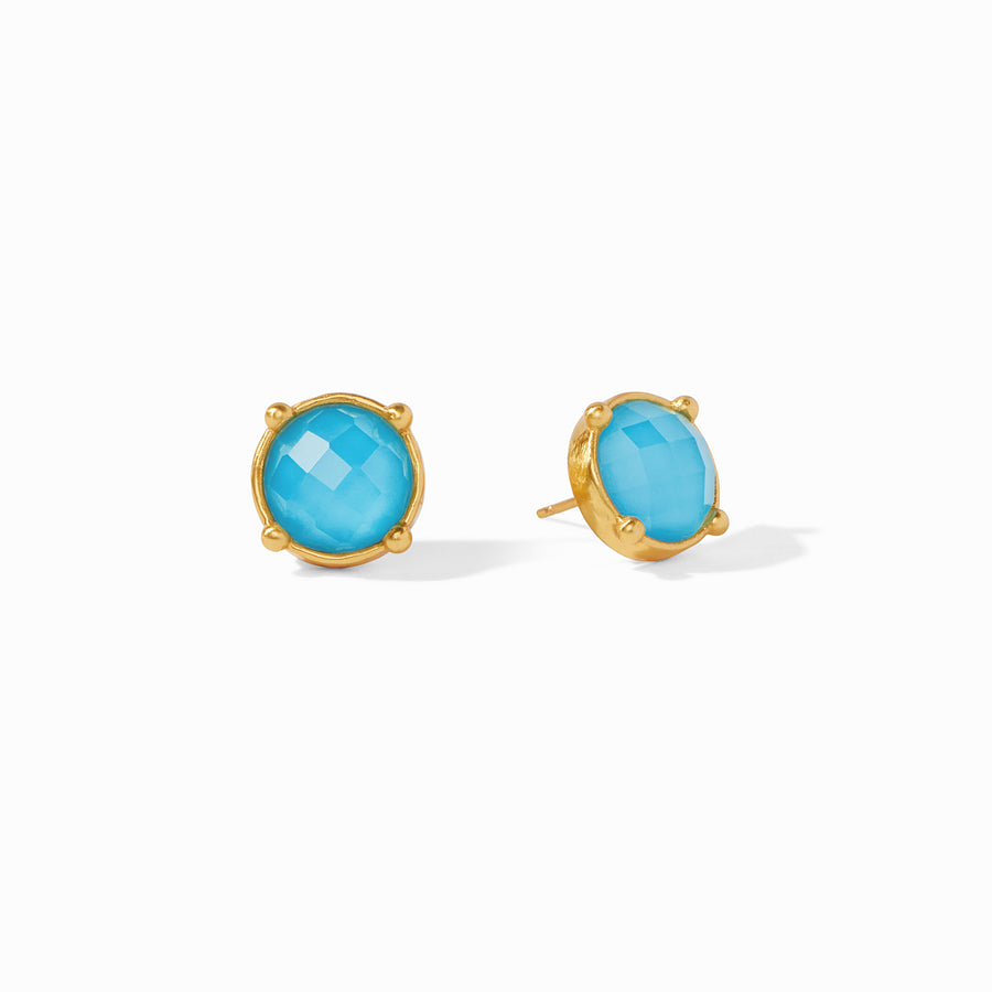 Julie Vos Julie Vos - Honey Stud Earring Gold - Iridescent Pacific Blue available at The Good Life Boutique