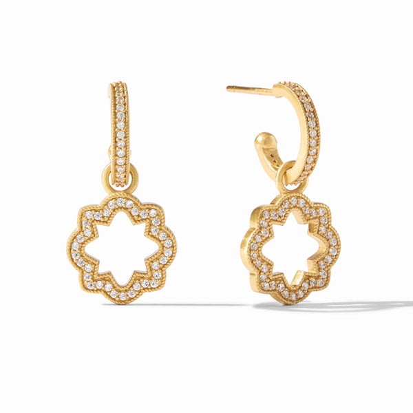 Julie Vos Julie Vos - Odette Hoop & Charm Earring Gold Cubic Zirconia available at The Good Life Boutique