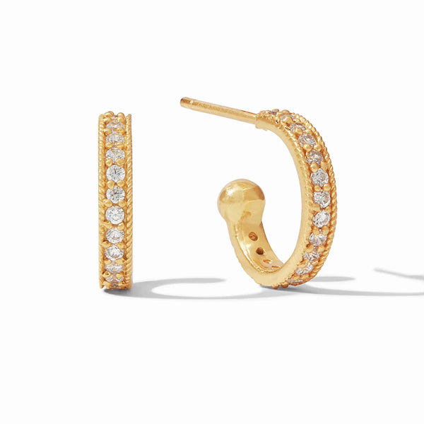 Julie Vos Julie Vos - Odette Hoop & Charm Earring Gold Cubic Zirconia available at The Good Life Boutique