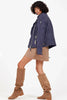 Mauritius Mauritius - Karyn 2 RF  Woman's Leather Jacket - Navy available at The Good Life Boutique