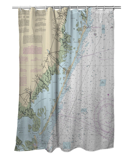Island Girl Home, INC. LBI, NJ Nautical Chart, Shower Curtain available at The Good Life Boutique