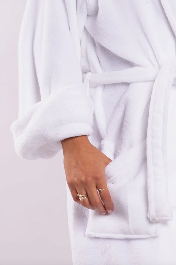 LA Trading Co Luxe Plush Robe - Shit Show - White available at The Good Life Boutique