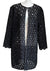 Grace Chuang Long Round Neckline Eyelet Jacket - Black available at The Good Life Boutique
